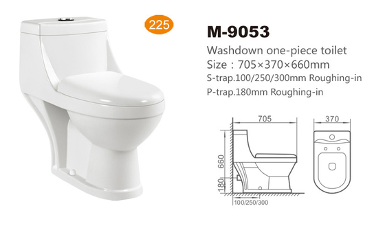 Two Button Top Flush Toilet Water Closet Floor Mounted 3.0-6.0L