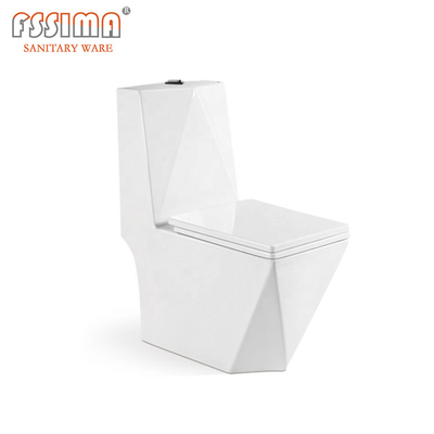 Diamond Shape Conjoined Toilet  Wc White Ceramic 680x375x830mm