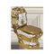 Gold Ceramics Bathroom Toilet Set Floor Mounted WC Two Piece Toilets